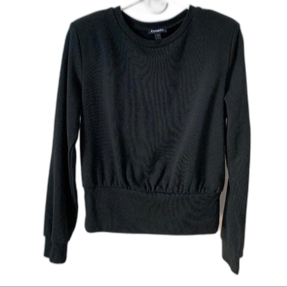 STORE CLOSING FRI JAN 23 NWT Express black sweater with padded shoulders size S